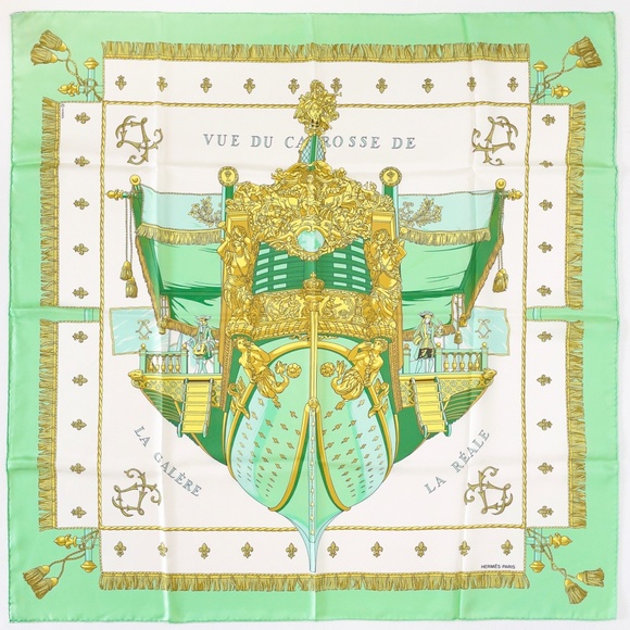 NWT Hermes Scarf "Vue du Carrosse de la Galère -La Réale" 1 - Picture 1 of 11